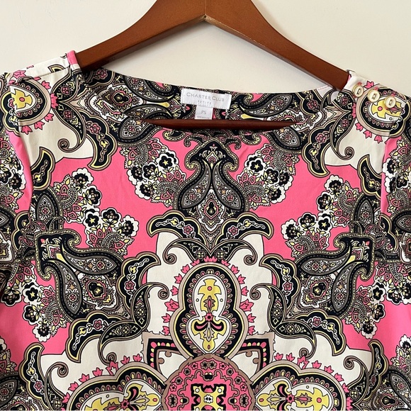 Charter Club Elegant Patterned 3/4 Sleeve Blouse Women’s Petite Small - Picture 8 of 14